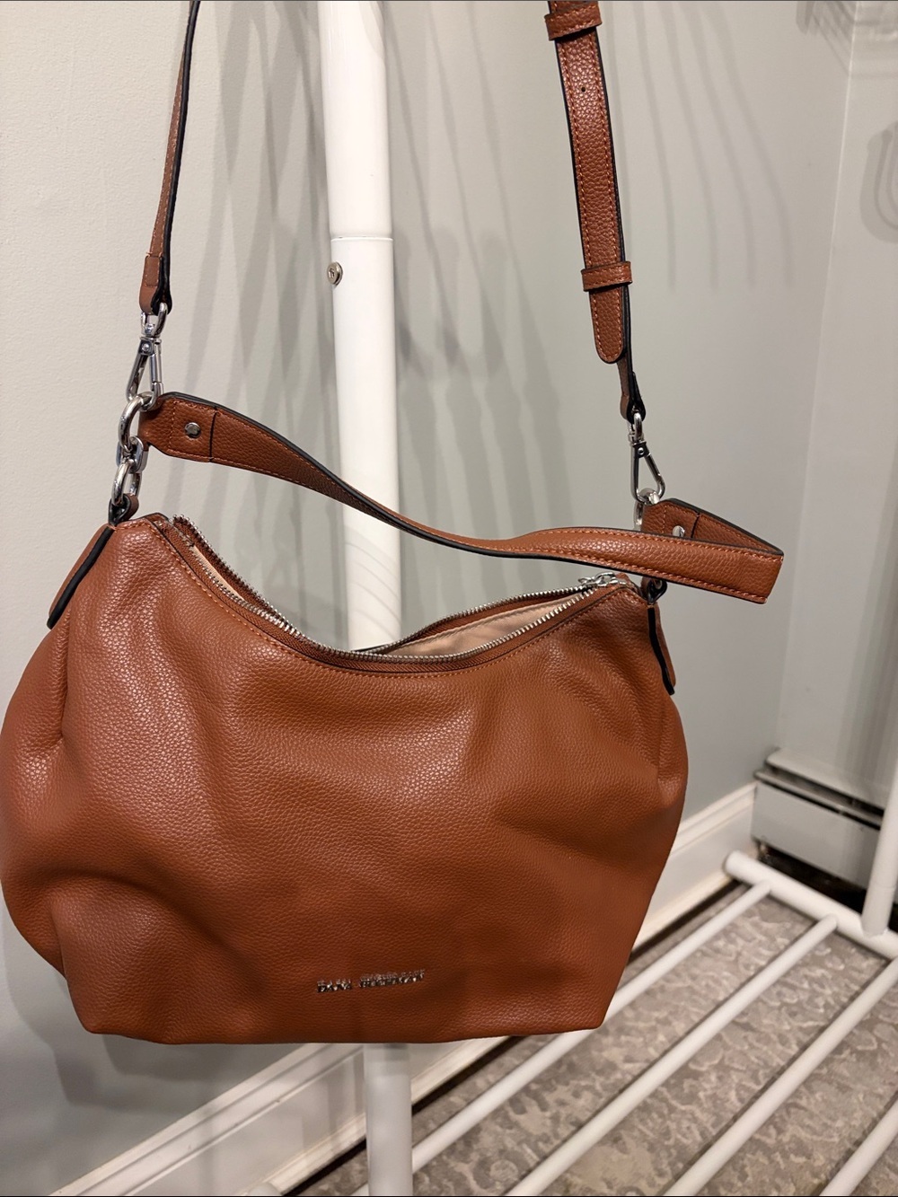Dana Buchman  cognac Pebbled Pleather Hobo Shoulder Bag
